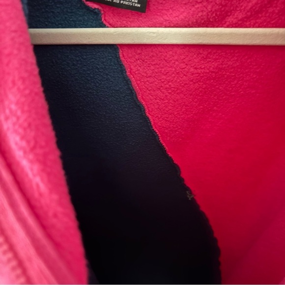 NIKE sz M DIY Fleece Hoodie Half Zip Pink Blue Half Long Sleeve - Picture 8 of 15